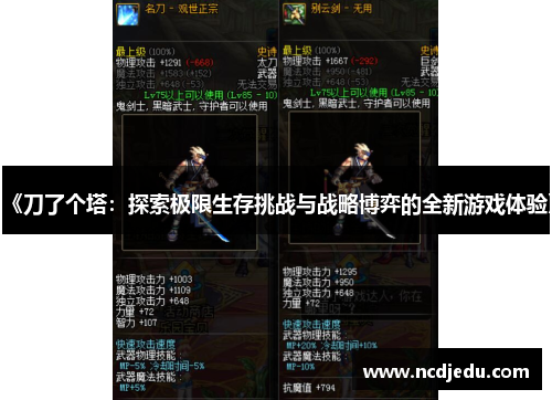 《刀了个塔：探索极限生存挑战与战略博弈的全新游戏体验》